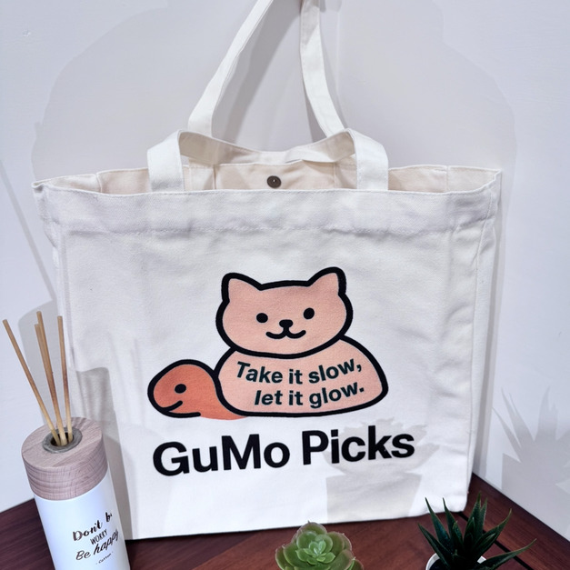 GuMo 龜貓｜ LoGo印花手提帆布袋