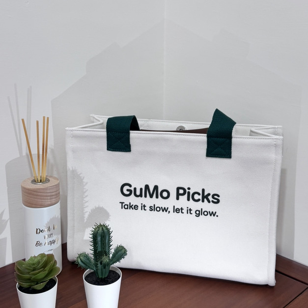 GuMo 龜貓｜皮革提把文青帆布包