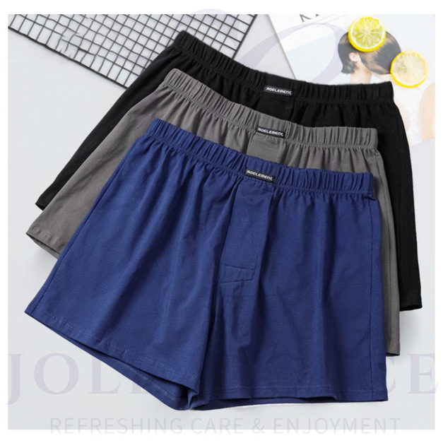 JD純棉透氣男用平口褲3入