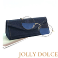 Jolly Dolce輕奢風牛仔布大容量摺疊時尚磁吸眼鏡盒收納盒