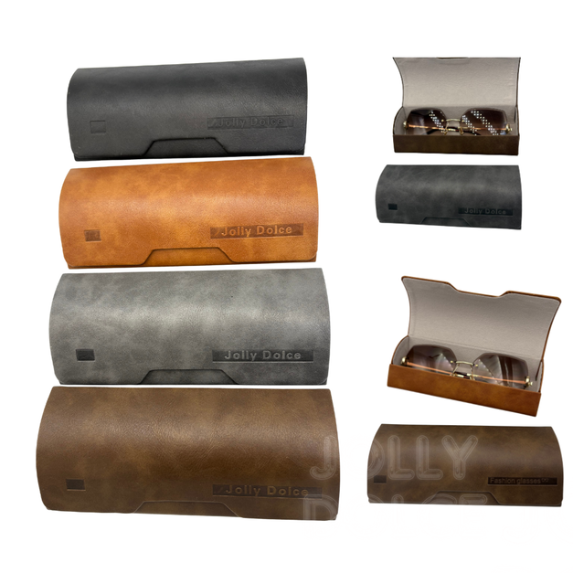 JOLLY DOLCE高質感時尚皮質橢圓大容量磁吸眼鏡盒收納盒