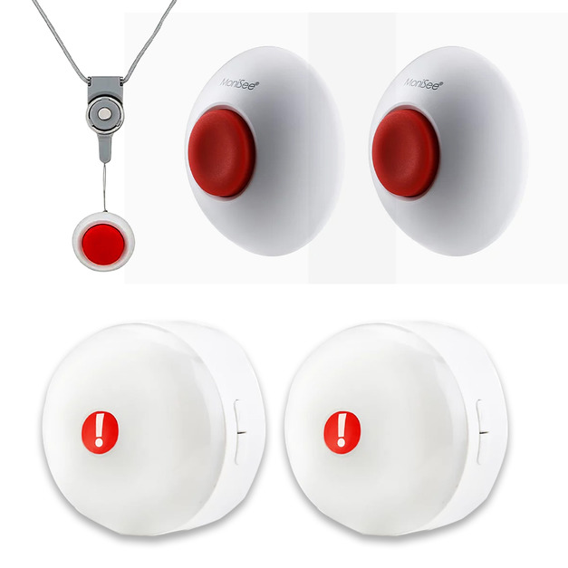 無線緊急呼救套組 | 老人看護呼叫器-擴充固定式發射器與接收器/三對二
