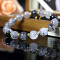 【D.S. jewellery 德山珠寶】5A級10mm天然黑髮晶水晶手鍊金款/銀款(CE476)_3