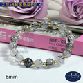 【D.S. jewellery 德山珠寶】5A級8mm天然黑髮晶水晶手鍊金款/銀款(CE476)_3
