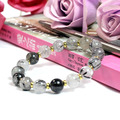 【D.S. jewellery 德山珠寶】5A級10mm天然黑髮晶水晶手鍊金款/銀款(CE476)