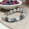 【D.S. jewellery 德山珠寶】5A級10mm天然黑髮晶水晶手鍊金款/銀款(CE476)_8