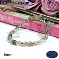 【D.S. jewellery 德山珠寶】5A級6mm天然黑髮晶水晶手鍊金款/銀款(CE476)