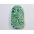 A111 緬甸翡翠靈芝如意花件 長6厘米寬3.3厘米厚0.85厘米_4