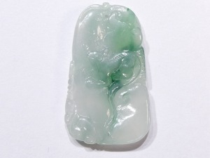 A122 緬甸翡翠錢鼠花件 長3.25厘米寬1.96厘米厚0.47厘米
