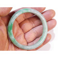 A003 緬甸翡翠玉鐲 外徑6.84厘米內徑5.49厘米高度1.14厘米，18.2圍_4