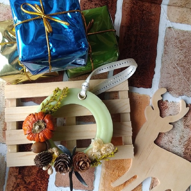 乾燥花花圈香磚