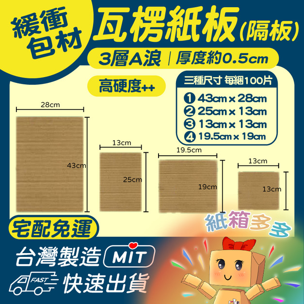 瓦楞紙板/隔板（含運）