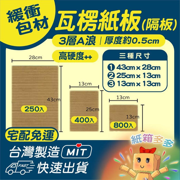 瓦楞紙板/隔板（箱出含運）
