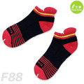 兒童系列除臭襪 雙翼護足船短襪款 F88 紅黑色