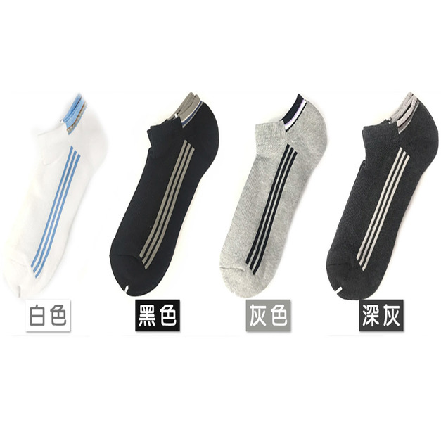 線條紋厚底船型襪 短襪 F33