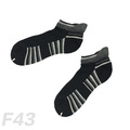 雙側翼線條厚底船短襪 F43（黑色）_4