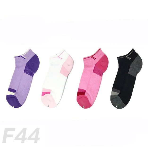 網格拼色厚底船短襪 F44