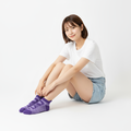 雙側翼減壓運動型船短襪 FP405（紫色）_2
