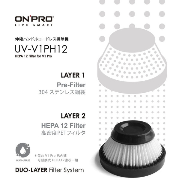 【ONPRO】UV-V1PH12 UV-V1 PRO第二代吸塵器專用