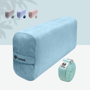 雙面硬度瑜珈枕 附伸展帶 (硬度一面40D一面50D)