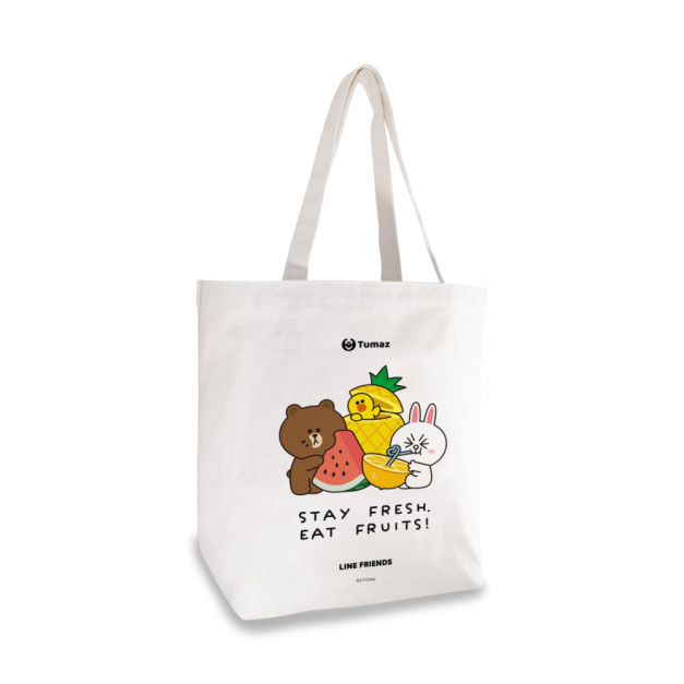 [加購品不參與任何折扣] LINE FRIENDS正版授權 方形帆布提袋 單一款式