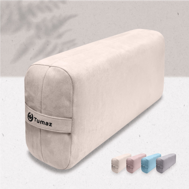 麂皮瑜珈枕(贈伸展帶/枕套可拆) 硬度45D