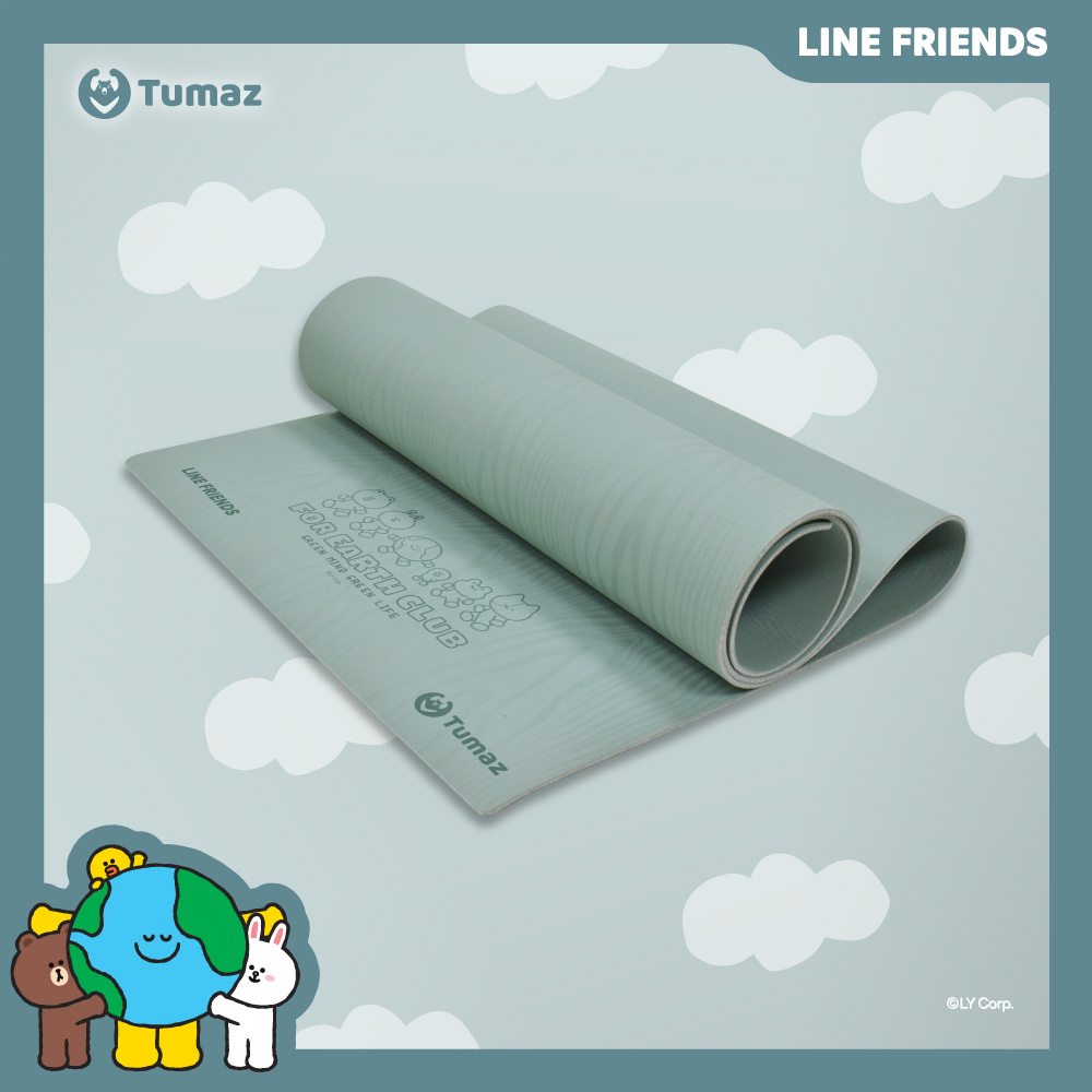 【LINE FRIENDS正版授權】輕量環保天然橡膠瑜珈墊 4.5mm / 台灣製