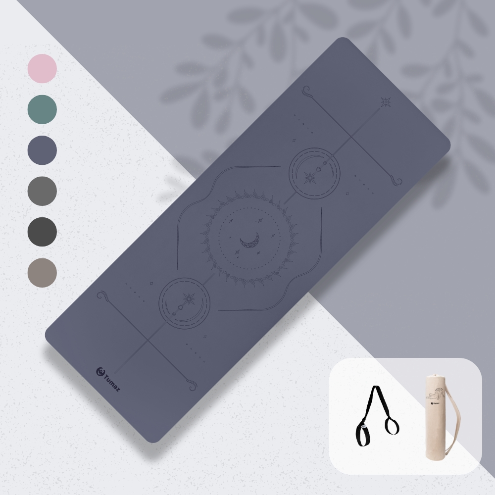 5mm PU天然橡膠瑜珈墊(贈帆布收納袋、背帶) 止滑首選