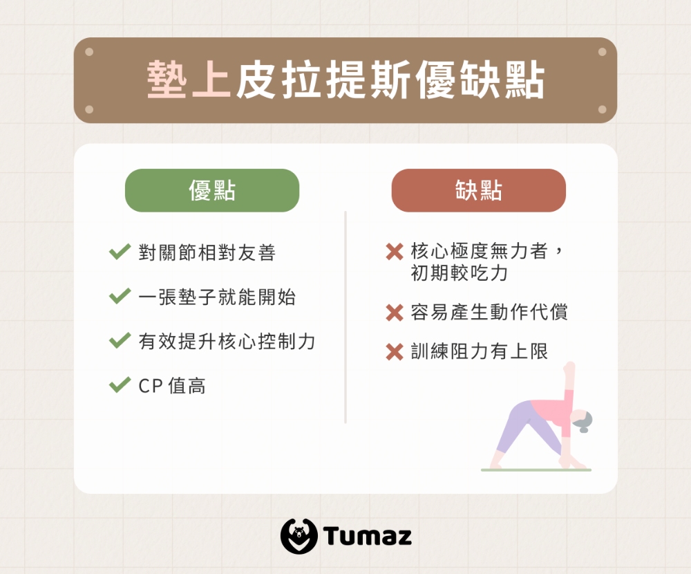 墊上皮拉提斯優缺點