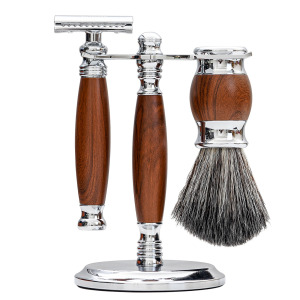 【FREED】豪華四件雙刃刮鬍刀禮盒- 仿胡桃木