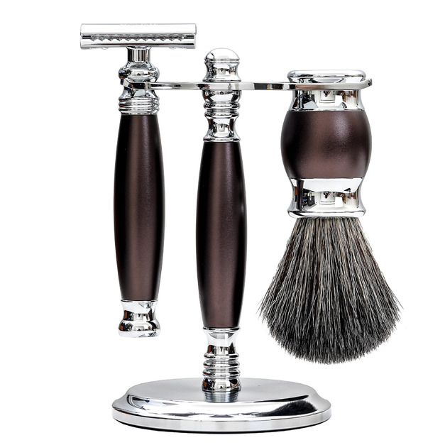 【FREED】豪華四件雙刃刮鬍刀禮盒- 馬鞍棕