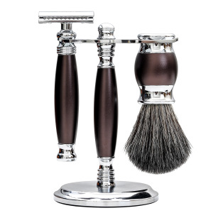 【FREED】豪華四件雙刃刮鬍刀禮盒- 馬鞍棕