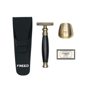 古銅系列尊爵四件組雙刃式刮鬍刀禮盒 - 極致黑