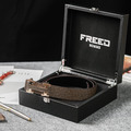 【FREED】時尚英文字母扣頭商務頭層牛皮耐磨自動皮帶_1