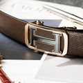 【FREED】金屬拚色英文字母扣商務休閒頭層牛皮自動皮帶_7