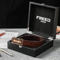 【FREED】方形金屬扣頭商務休閒頭層牛皮自動皮帶_1