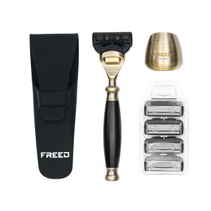 古銅系列尊爵四件組五刀式刮鬍刀禮盒 - 極致黑