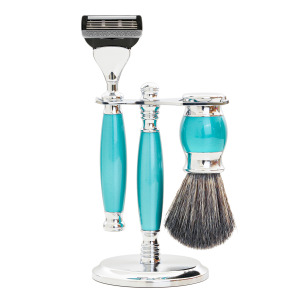 【兩週年特仕款】五刀式刮鬍刀豪華禮盒四件組 - 湖水綠