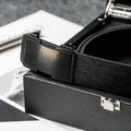 【FREED】經典男士簡約商務休閒頭層牛皮自動皮帶 - 黑色_2