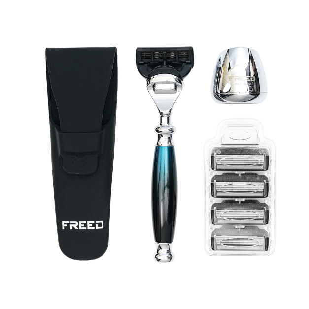 【一周年紀念款】尊爵四件組刮鬍刀禮盒 - 銀河藍