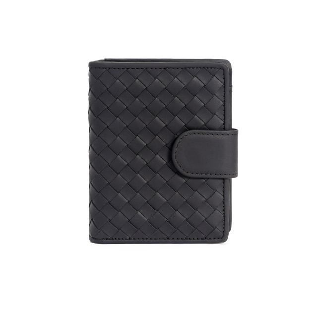 【FREED】手工編織翻蓋皮革短夾