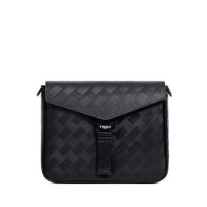 【FREED】編織壓花斜方格扣斜肩包
