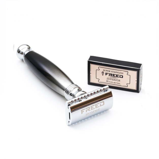 【FREED】封閉式復古雙刃安全刮鬍刀- 哈德斯  (附刀片10片)