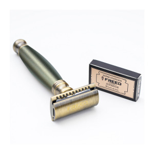 【FREED】封閉式復古雙刃安全刮鬍刀- 大地綠  (附刀片10片)