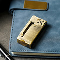 【FREED】仿舊金色拉絲按壓銅殼煤油打火機_5