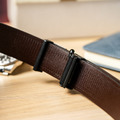 【FREED】 幾何造型素面商務真皮自動皮帶 - 槍色_3