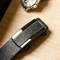 【FREED】手掌紋商務真皮自動皮帶 - 黑銀_5