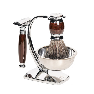 雙刃式刮鬍刀天行者禮盒五件組 -  仿紫紅檀木