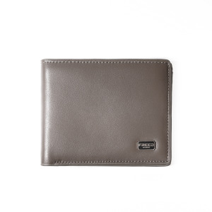 【FREED】紳士極潤頭層納帕(Nappa)真皮短夾 - 鈦光灰