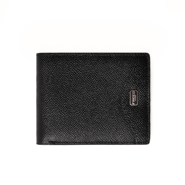 【FREED】經典 Epsom 粒面真皮短夾 - 黑色